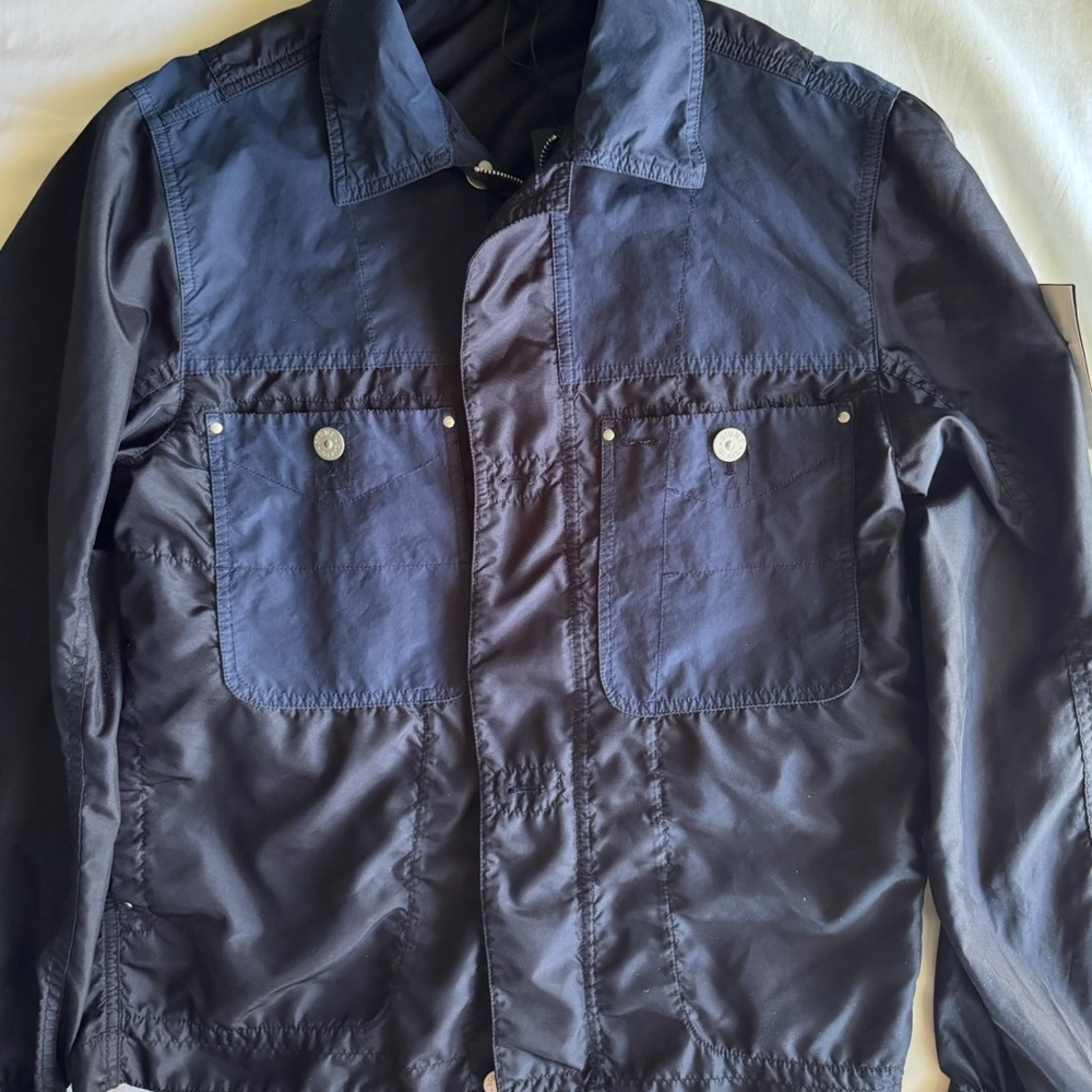 STONE ISLAND Blue/Black TELA Technology Lightweight Jacket sz.M, 100%Genuine,NWT - Picture 2 of 11